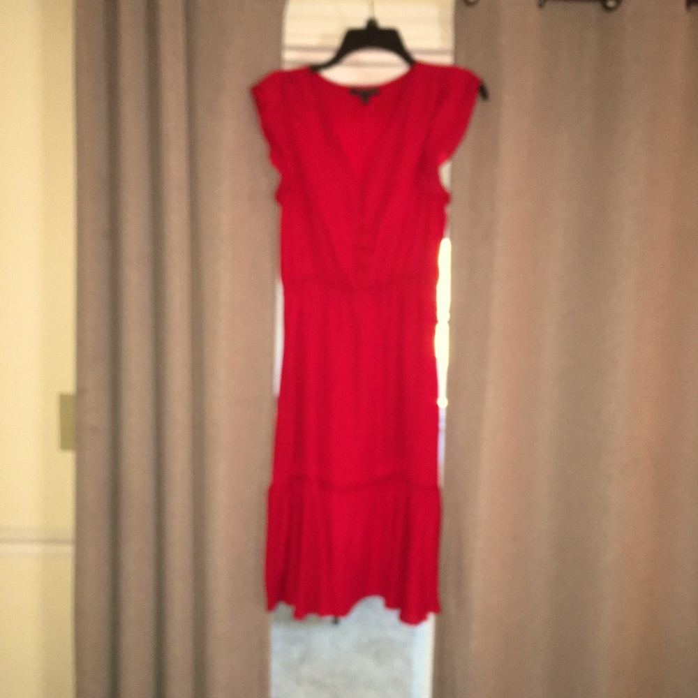 Red and black polkadot Banana Republic dress